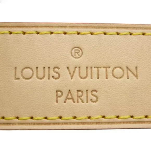 Authentic LOUIS VUITTON Shoulder Strap Light Brown Leather